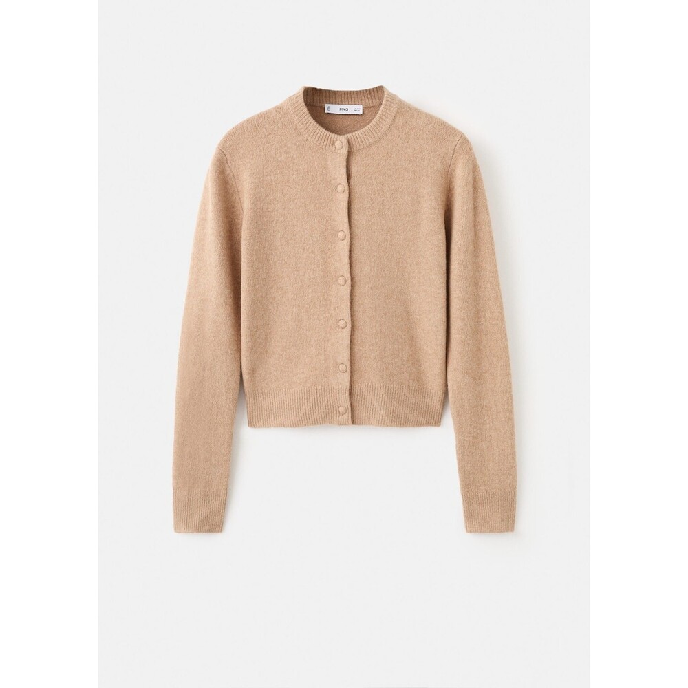 MANGO - Knitted button cardigan medium brown - 2XL - Woman